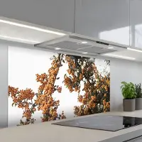 KitchenYeah Spatscherm 120x60 cm - Zelfklevende achterwand Bloemen - Takken - Natuur - Keuken muurbeschermer - Spatwand fornuis