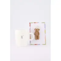 Zusss Cadeauset Ansichtkaart En Theemok - Verjaardag - Cadeau Dames Keramiek Wit