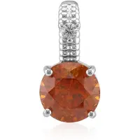 Cavill - Zilveren Hanger met 1,598 ct Sphaleriet en Zirkoon - 925 Sterling Zilver - Ronde Edelsteen - Uniek Design - Elegante Ketting Hanger