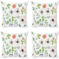 Abakuhaus Anemones Throw Pillow Cover 4 Pack, bloemelement, Modern Accent dubbelzijdig digitaal print, 40 x 40 cm, Wit Multicolor