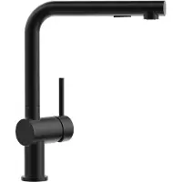 CECIPA MAX Keukenkraan met Uitrekbare Uitloop - L-ontwerp - 2 Straalstanden - 40 cm Uittrekbereik - 304 RVS - 360° Draaibaar - Zwart