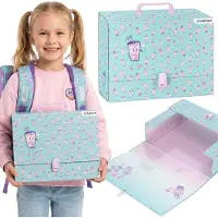 Sarcia.eu Bubble Tea Dikke XXL schoolmap met handvat voor meisjes, stevig, voor school, tekeningen en documenten A4 9 cm