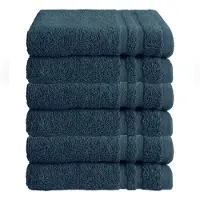 Byrklund Gastendoek - Set van 6 - Hotelkwaliteit - 100% katoen (BCI) - 500 g/m² - 30x50 cm - Donkerblauw