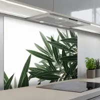 KitchenYeah Spatscherm 120x80 cm - Zelfklevende achterwand Natuur - Planten - Bladeren - Keuken muurbeschermer - Spatwand fornuis