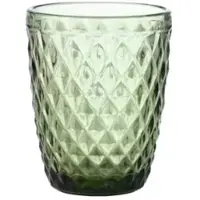 Inspire - Waterglazen - Groen - Ruitpatroon - 240 ml - 6 stuks