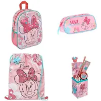 Minnie mouse back to school set; 3D rugzak, etui, gymtas en schrijfwarenset