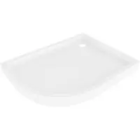 Mexen Flow+ asymmetrische kwartcirkel douchebak rechts 90 x 80 , wit glans - 46Q108090RH