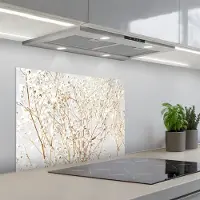 KitchenYeah Spatscherm 70x55 cm - Zelfklevende achterwand Natuur - Takken - Bloemen - Keuken muurbeschermer - Spatwand fornuis