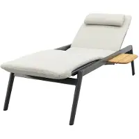 Van der Garde Tuinmeubelen Corfu verrijdbaar ligbed incl. kussen & side table - Royal Grey