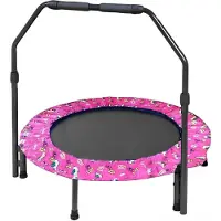 DNA Mini Trampoline - Fitness Trampoline - Mini Trampoline Volwassenen - Kinder Trampoline - Zwart/Roze - 92cm x 92cm x 19cm