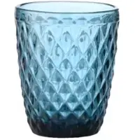 Inspire - Waterglazen - Blauw - Ruitpatroon - 240 ml - 6 stuks