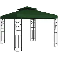 vidaXL Prieel 3 x 3 x 2,68 m Groen Polyester en Staal