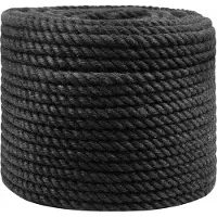 vidaXL Jute Touw 12 Zwart 100% Tossa jute