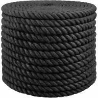 vidaXL Jute Touw 20 mm Zwart 100% Tossa jute