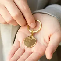 Yoursurprise Gepersonaliseerde foto sleutelhanger - Cirkel - Goud