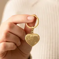 Yoursurprise Gepersonaliseerde fotosleutelhanger - Hart - Goud