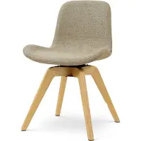 Nolon Noor-Fé draaibare Eetkamerstoel taupe melange - houten onderstel - comfortabel - scandinavisch - stoffen zitting