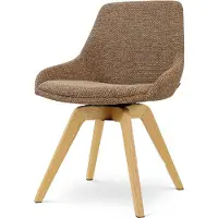 Nolon Noor-Isa draaibare Eetkamerstoel bruin blend - houten onderstel - stijlvol - scandinavisch