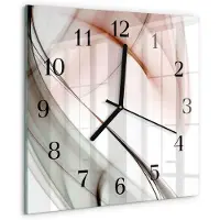 Drukarnia Piga Wandklok - Abstractie Wandklok Glas Met Motief - 30x30 cm - Bruin Decoratieve Glazen Klok - Zwarte Handen - Vierkante Wandklok - Glazen Wandklok Design - Klok Glas Met Opdruk