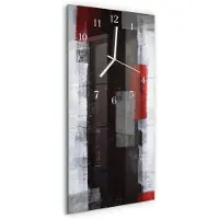 Tulup Wandklok - Abstractie Moderne Glazen Wandklok - 30x60 cm - Veelkleurig Wandklok Glas Met Motief - Witte Handen - Rechthoekige Wandklok - Klok Glas Met Opdruk - Moderne Wandklok Glas