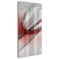 Tulup Wandklok - Abstractie Glazen Klok Met Print - 30x60 cm - Veelkleurig Moderne Glazen Wandklok - Witte Handen - Rechthoekige Wandklok - Gekleurde Glazen Klok - Glazen Klok Met Print