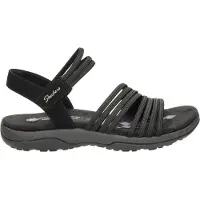 SKECHERS Reggae Slim dames sandaal - Zwart zwart - Maat 38