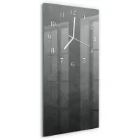 Tulup Wandklok - Marmeren muur Klok Glas Met Opdruk - 30x60 cm - Grijs Moderne Wandklok Glas - Witte Handen - Rechthoekige Wandklok - Gekleurde Glazen Klok - Glazen Klok Met Print
