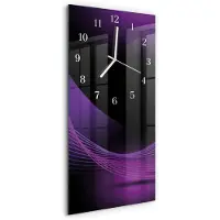 Tulup Wandklok - Abstractie Wandklok Glas Met Motief - 30x60 cm - Veelkleurig Decoratieve Glazen Klok - Witte Handen - Rechthoekige Wandklok - Moderne Wandklok Glas - Wandklok Glas Decoratie