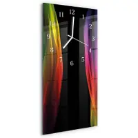 Tulup Wandklok - Abstractie Moderne Wandklok Glas - 30x60 cm - Veelkleurig Wandklok Glas Decoratie - Witte Handen - Rechthoekige Wandklok - Glazen Wandklok Design - Klok Glas Met Opdruk