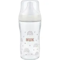 Nuk Fles Glas Perfect Match Regenboog 230ML 3mnd