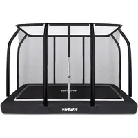 Nicole Rechthoekige Trampoline met Veiligheidsnet 244 x 366 cm – Outdoor Tuintrampoline met Ladder, 120 Veren en Sterk Stalen Frame – Zwart