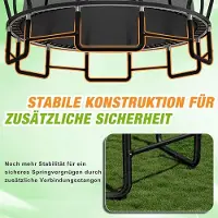 Nicole Trampoline 427 cm met Veiligheidsnet, Ladder en Schoenennet – Rond Outdoor Tuintrampoline met Versterkt Frame en 150 kg Belastbaarheid – Zwart