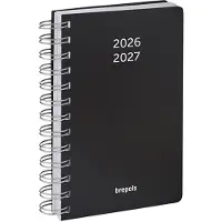 Brepols agenda 2026-2027 - POLYPROP - Schoolagenda - 1 dag per pagina - Wire-O - Dagoverzicht - Zwart - 11.5 x 16.9 cm
