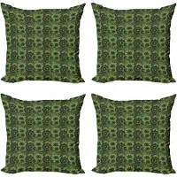 Abakuhaus Mandala decoratieve kussenhoezen, 4-delige set, moderne accenten, dubbelzijdige digitale print, 40 x 40 cm, lichtgroen, donkergroen