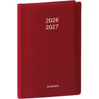 Brepols agenda 2026-2027 - Student PVC SETA - Schoolagenda - 1 week op 2 pagina's - Soepele omslag - Weekoverzicht - Bordeaux - 9 x 16 cm