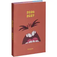 Brepols agenda 2026-2027 - MONSTERS - Schoolagenda - 1 dag per pagina - Stevige omslag - Dagoverzicht - Oranje - 11.5 x 16.9 cm