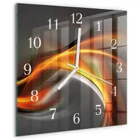 Drukarnia Piga Wandklok - Abstractie Glazen Klok Met Print - 30x30 cm - Veelkleurig Moderne Glazen Wandklok - Witte Handen - Vierkante Wandklok - Glazen Wandklok Design - Klok Glas Met Opdruk