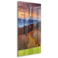 Tulup Wandklok - Perspectieven Moderne Wandklok Glas - 30x60 cm - Veelkleurig Wandklok Glas Decoratie - Witte Handen - Rechthoekige Wandklok - Glazen Klok Met Print - Wandklok Glas Met Motief