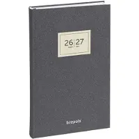 Brepols agenda 2026-2027 - Saturnus ESSENZ - Schoolagenda - 16 maanden - 1 dag per pagina - Semi-soepele omslag - Dagoverzicht - Antraciet - 13.3 x 20.8 cm