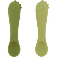Trixie | Eerste Babylepels 2-Pack - Mr. Dino - Zachte Siliconen - Gemakkelijke Grip - 4m+
