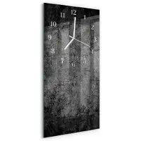 Tulup Wandklok - Patroon Glazen Klok Met Print - 30x60 cm - Zwart Moderne Glazen Wandklok - Witte Handen - Rechthoekige Wandklok - Moderne Wandklok Glas - Wandklok Glas Decoratie