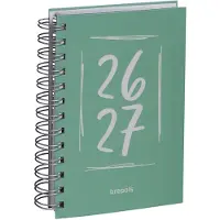 Brepols agenda 2026-2027 - DOODLE DASH - Schoolagenda - 1 dag per pagina - Wire-O - Dagoverzicht - Groen - 11.5 x 16.9 cm