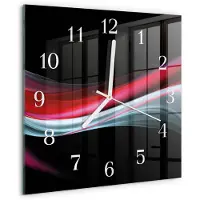 Drukarnia Piga Wandklok - Abstractie Wandklok Glas Met Motief - 30x30 cm - Veelkleurig Decoratieve Glazen Klok - Witte Handen - Vierkante Wandklok - Decoratieve Glazen Klok - Glazen Wandklok Design