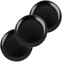 Kadax Aurora 26,5cm ondiep bord 37567 zwart verpakking van 3 stuks. K16371