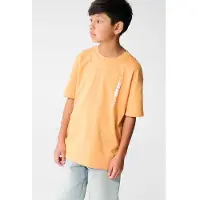 Shoeby T-shirt met backprint oranje Jongens Katoen Ronde hals Backprint - maat 110/116