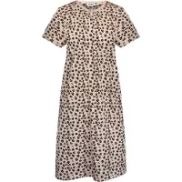 Gaubert Essential Dames Nachthemd Korte Mouw - Premium Gekamd Katoen - AOP Panterprint - Beige - Maat XXL - GB-6821