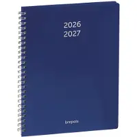 Brepols agenda 2026-2027 - Prevision POLYPROP - Schoolagenda - 1 week op 2 pagina's - Wire-O - Weekoverzicht - Blauw - 17.1 x 22 cm