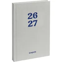 Brepols agenda 2026-2027 - Student RAINBOW - Schoolagenda - 1 week op 2 pagina's - Linnen omslag - Weekoverzicht - Grijs - 9 x 16 cm