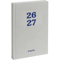 Brepols agenda 2026-2027 - RAINBOW - Schoolagenda - 1 dag per pagina - Gekartonneerde omslag - Dagoverzicht - Grijs - 11.5 x 16.9 cm