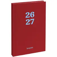 Brepols agenda 2026-2027 - RAINBOW - Schoolagenda - 1 dag per pagina - Gekartonneerde omslag - Dagoverzicht - Rood - 11.5 x 16.9 cm